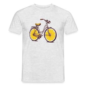Bicycle with lemons, retro, vintage - Men's T-Shirt - heather grey - Front - AI Model Male 178 dark (178cm)