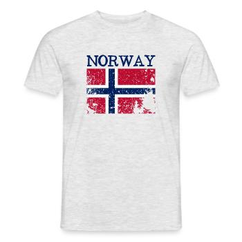Norway Grunge Flag - Norwegen Flagge - Norge - Men's T-Shirt - heather grey - Front - AI Model Male 178 dark (178cm)