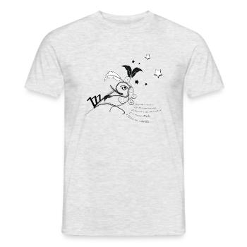 El Zozio Vogel-Poet - Männer T-Shirt - Grau meliert - Vorne - AI Model Male 178 dark (178cm)