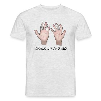 Climbing hands - Men's T-Shirt - heather grey - Front - AI Model Male 178 dark (178cm)