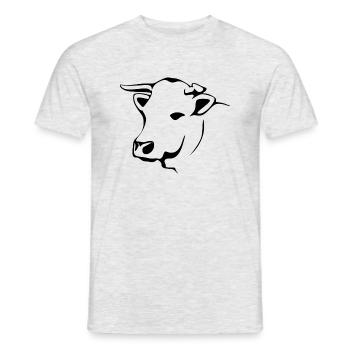 cow - Men's T-Shirt - heather grey - Front - AI Model Male 178 dark (178cm)