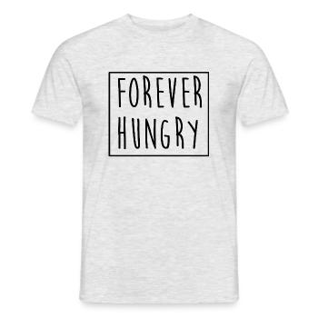 Pour toujours affamé Forever Hungry Gift Idea - T-shirt homme - gris chiné - Devant - AI Model Male 178 dark (178cm)