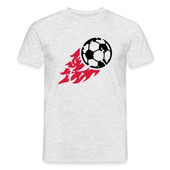 fire_soccer_ball_bx2 - Men's T-Shirt - heather grey - Front - AI Model Male 178 dark (178cm)