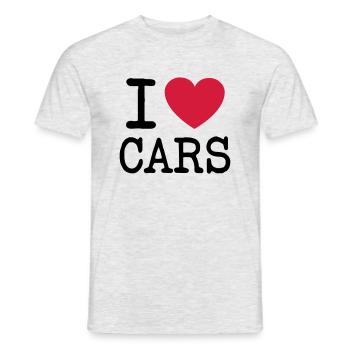 I love cars - Männer T-Shirt - Grau meliert - Vorne - AI Model Male 178 dark (178cm)