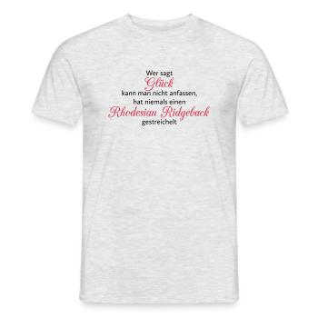 Hunde Spruch: Rhodesian Ridgeback Glück - Männer T-Shirt - Grau meliert - Vorne - AI Model Male 178 dark (178cm)