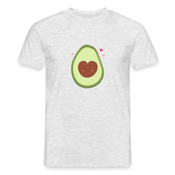 Mignon avocat à moitié avec coeur, paire assortie - T-shirt homme - gris chiné - Devant - AI Model Male 178 dark (178cm)