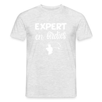 Expert in birdies humor golf anniversary sport - Men's T-Shirt - heather grey - Front - AI Model Male 178 dark (178cm)