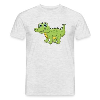 Crocodile - T-shirt homme - gris chiné - Devant - AI Model Male 178 dark (178cm)