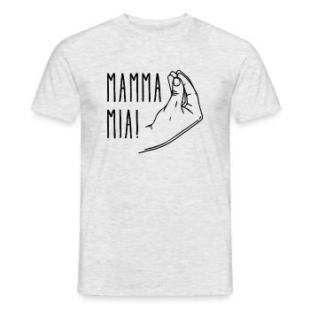 Mamma mia - Männer T-Shirt - Grau meliert - Vorne - AI Model Male 178 dark (178cm)