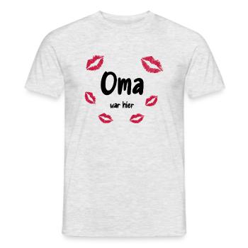 Oma war hier, Geschenkidee Oma Großmutter - Männer T-Shirt - Grau meliert - Vorne - AI Model Male 178 dark (178cm)