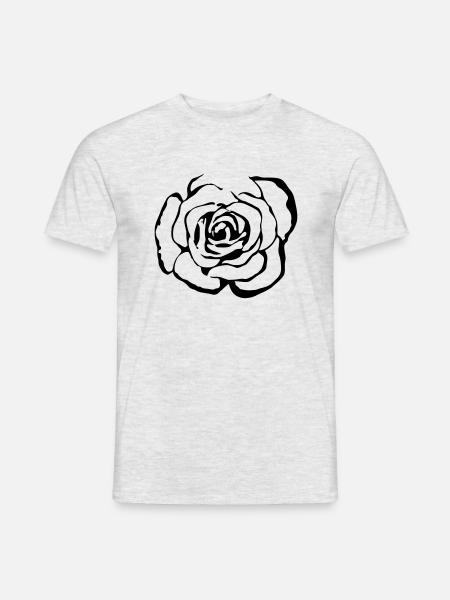 Rose Flower Vector Illustration - Men's T-Shirt - heather grey