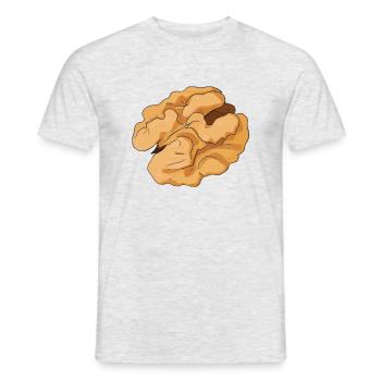 Walnuss Illustration Geschenkidee Nussliebhaber - Männer T-Shirt - Grau meliert - Vorne - AI Model Male 178 dark (178cm)