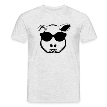 Guinea Pig Cool Sunglasses Funny Vector 6 - Men's T-Shirt - heather grey - Front - AI Model Male 178 dark (178cm)