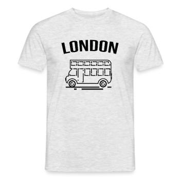 London Bus - Männer T-Shirt - Grau meliert - Vorne - AI Model Male 178 dark (178cm)