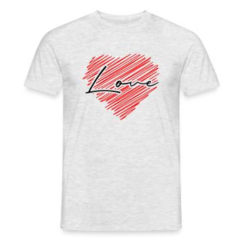 Love - Männer T-Shirt - Grau meliert - Vorne - AI Model Male 178 dark (178cm)