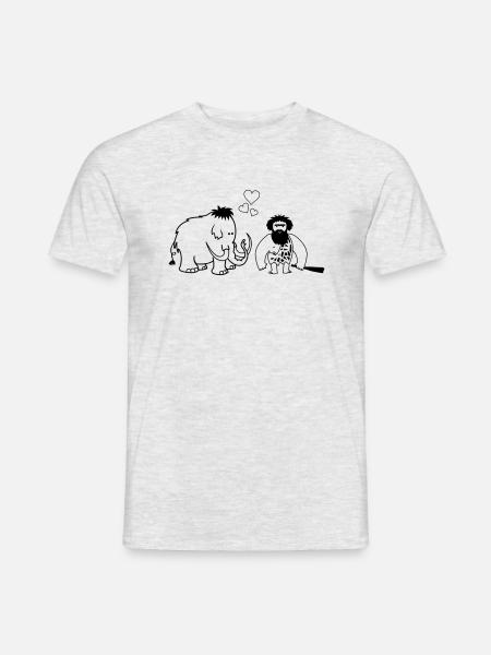 Mammoth Caveman Love - Men's T-Shirt - heather grey
