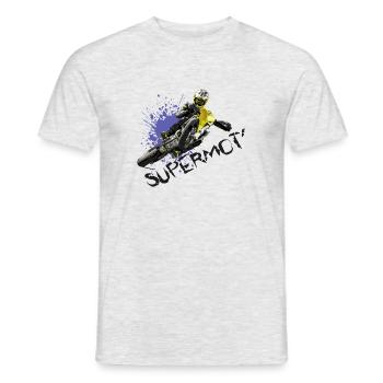 t-shirt supermotard - T-shirt homme - gris chiné - Devant - AI Model Male 178 dark (178cm)