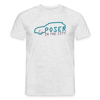 Poser in theCity - Männer T-Shirt - Grau meliert - Vorne - AI Model Male 178 dark (178cm)