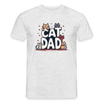 CAT DAD - Men's T-Shirt - heather grey - Front - AI Model Male 178 dark (178cm)