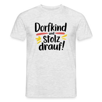 Dorfkind und stolz drauf! - Männer T-Shirt - Grau meliert - Vorne - AI Model Male 178 dark (178cm)