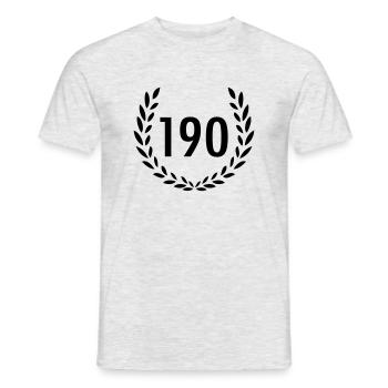 190 - Männer T-Shirt - Grau meliert - Vorne - AI Model Male 178 dark (178cm)