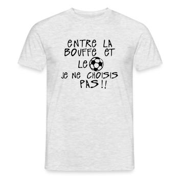entre bouffe football choisi pas citation - T-shirt homme - gris chiné - Devant - AI Model Male 178 dark (178cm)