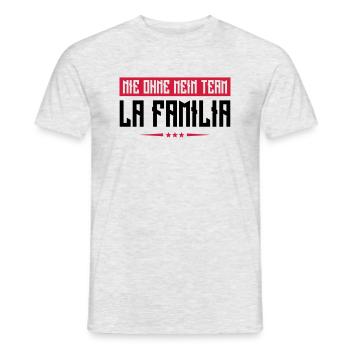 familia nie ohne mein team - Männer T-Shirt - Grau meliert - Vorne - AI Model Male 178 dark (178cm)