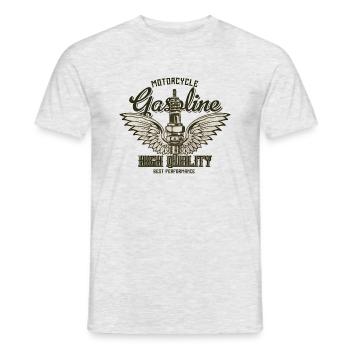 essence de moto - T-shirt homme - gris chiné - Devant - AI Model Male 178 dark (178cm)
