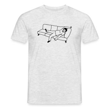 Homme endormi sur le canapé - T-shirt homme - gris chiné - Devant - AI Model Male 178 dark (178cm)