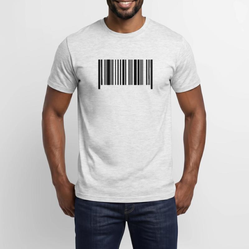 Barcode ohne Text leer Code Strichcode Vorlage Männer T-Shirt