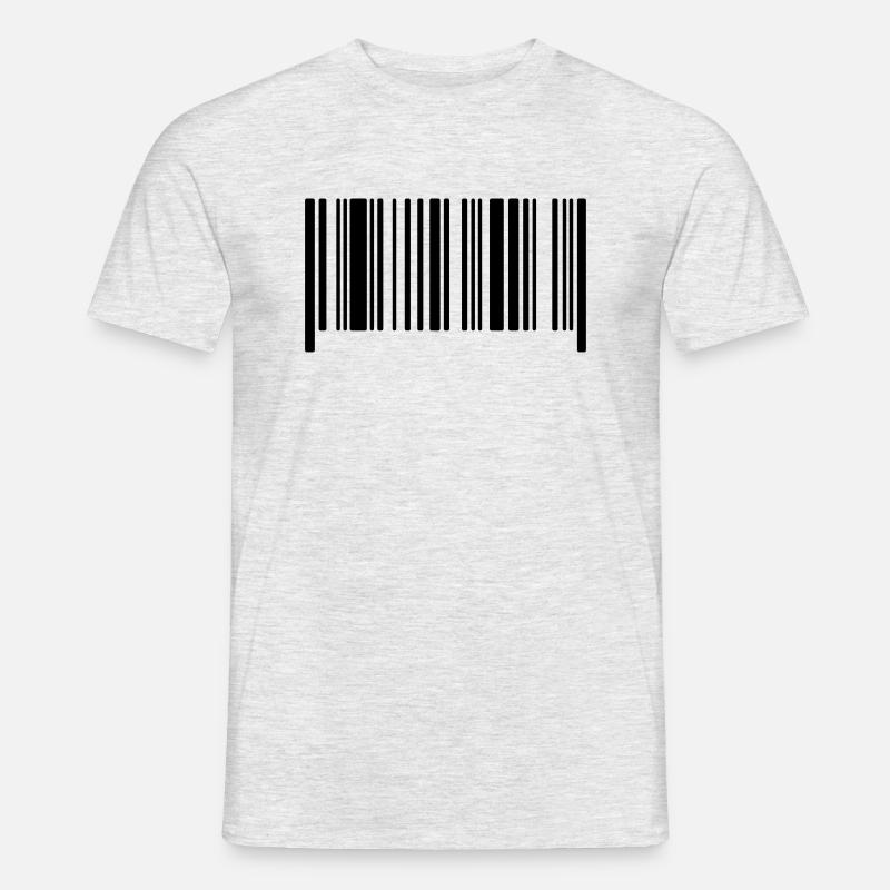 Barcode ohne Text leer Code Strichcode Vorlage - Männer T-Shirt - Grau meliert