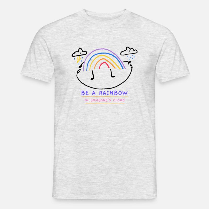 Be a rainbow in someone's cloud - Männer T-Shirt - Grau meliert