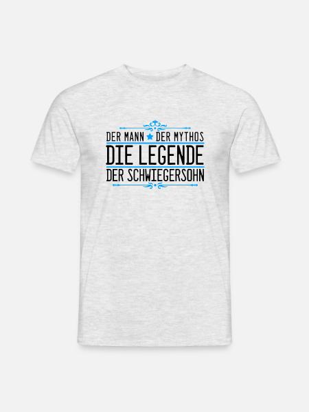 Der Man Mythos Legende Schwiegersohn Retro Spruch - Männer T-Shirt - Grau meliert
