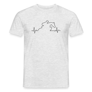 EKG Springreiten - Männer T-Shirt - Grau meliert - Vorne - AI Model Male 178 dark (178cm)