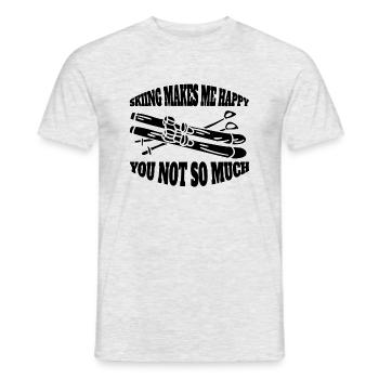 Skifahrer Weihnachten Ski Wintersport Skifahren - Männer T-Shirt - Grau meliert - Vorne - AI Model Male 178 dark (178cm)