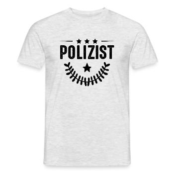 Profession d’agent de police - T-shirt homme - gris chiné - Devant - AI Model Male 178 dark (178cm)