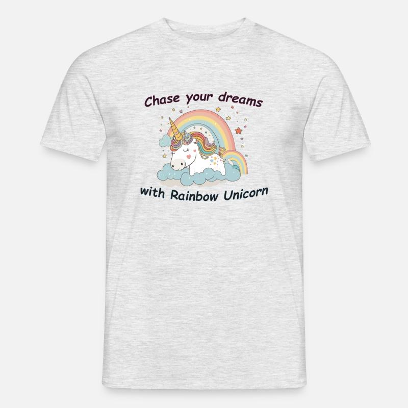 Traum vom Einhorn - Männer T-Shirt - Grau meliert