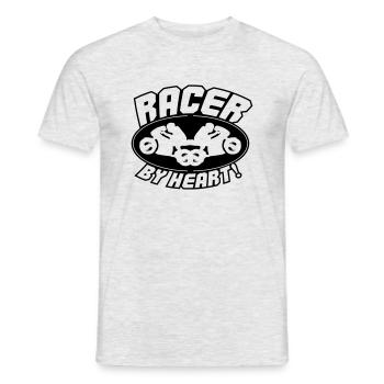 Racer by heart 001 - Men's T-Shirt - heather grey - Front - AI Model Male 178 dark (178cm)