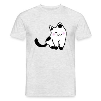 White kitten - Men's T-Shirt - heather grey - Front - AI Model Male 178 dark (178cm)