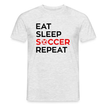 EAT - SLEEP - SOCCER - Repeat - Männer T-Shirt - Grau meliert - Vorne - AI Model Male 178 dark (178cm)