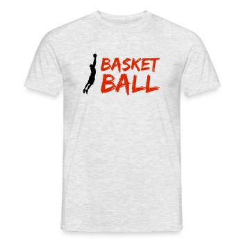 basketballer silhouette - Männer T-Shirt - Grau meliert - Vorne - AI Model Male 178 dark (178cm)