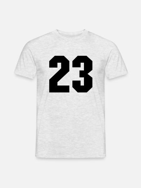 Ziffer Zahl Nummer 23 - Männer T-Shirt - Grau meliert