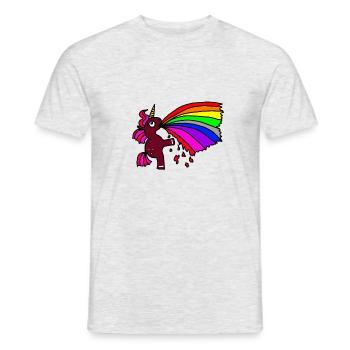 einhorn kotzt regenbogen - Männer T-Shirt - Grau meliert - Vorne - AI Model Male 178 dark (178cm)