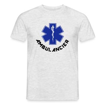 ambulancier logo 2 - Männer T-Shirt - Grau meliert - Vorne - AI Model Male 178 dark (178cm)