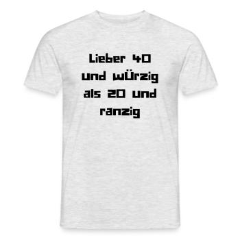 40er - Männer T-Shirt - Grau meliert - Vorne - AI Model Male 178 dark (178cm)