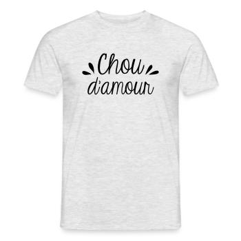 Chou d'amour - T-shirt homme - gris chiné - Devant - AI Model Male 178 dark (178cm)