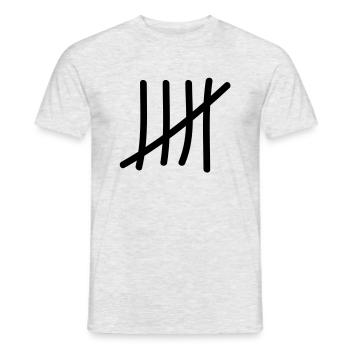 tage_zaehlen_5 - Männer T-Shirt - Grau meliert - Vorne - AI Model Male 178 dark (178cm)