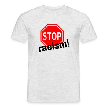 Stop racism! - Männer T-Shirt - Grau meliert - Vorne - AI Model Male 178 dark (178cm)