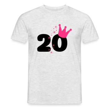 20ème anniversaire numéro 20 birthday - T-shirt homme - gris chiné - Devant - AI Model Male 178 dark (178cm)