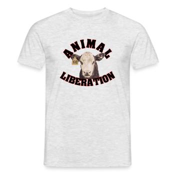 Libération Animale - T-shirt homme - gris chiné - Devant - AI Model Male 178 dark (178cm)
